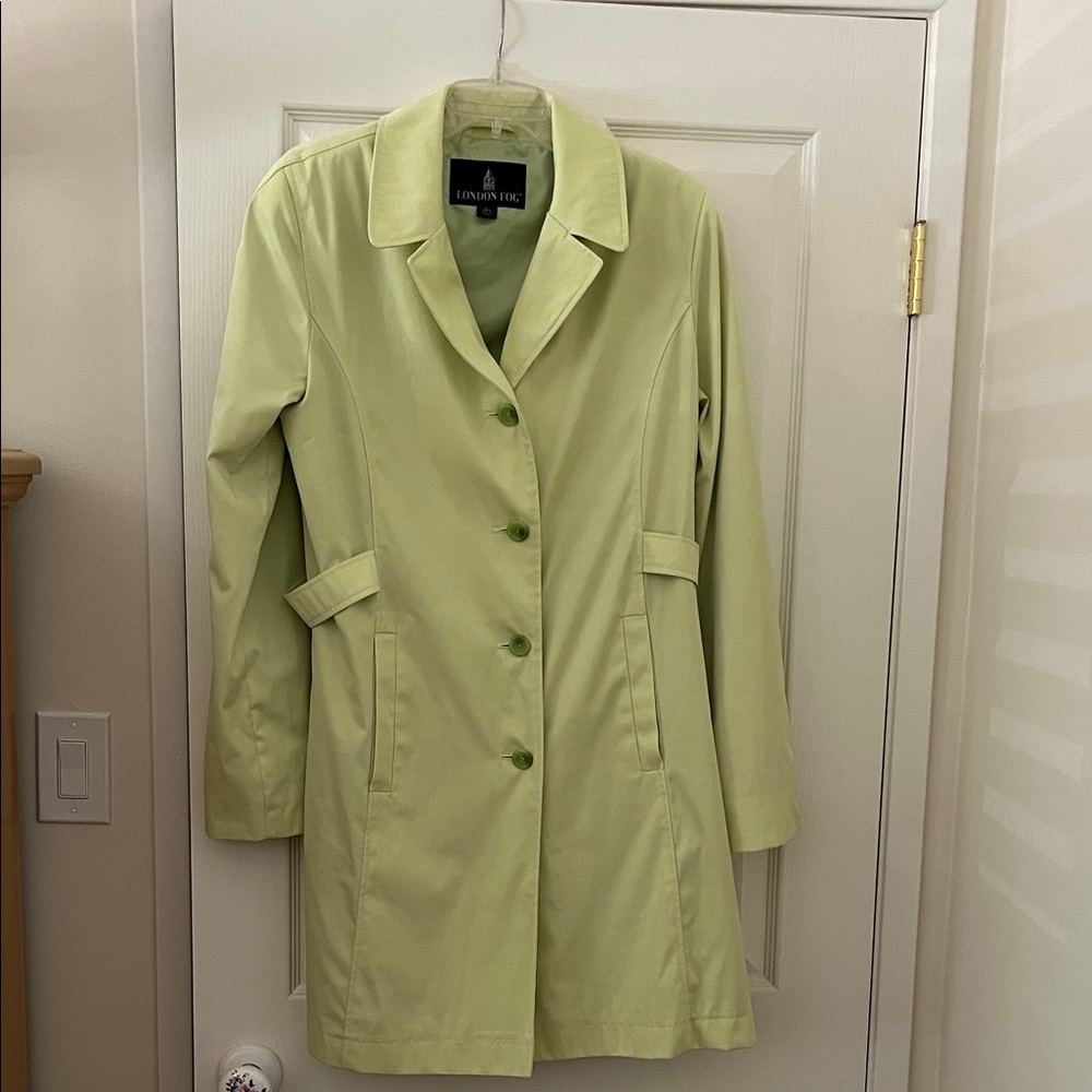 London Fog Light Green Trench Coat